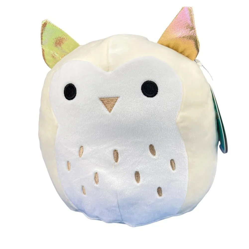 Squishmallows 8" Vee The Owl Soft Ivory Sparkle Ears Plush Kelly Toy Kids Squish - Picture 7 of 7